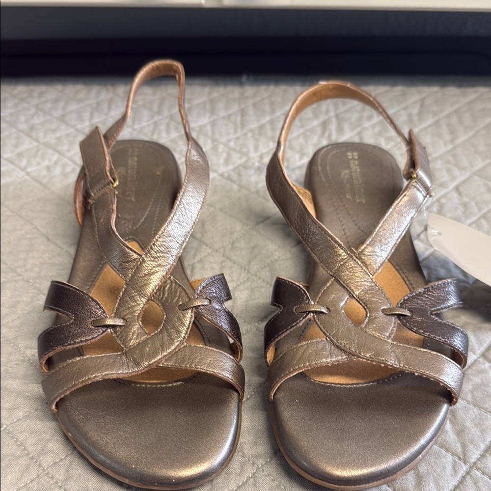 Naturalizer N5 Comfort Metallic Bronze Strappy Sandals “Cooper” Style